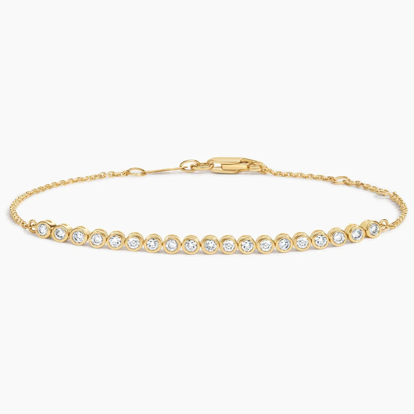 1/3 Coverage Petite Bezel Lab Diamond Tennis Bracelet (1/4 ct. tw.) in 14K Yellow Gold
