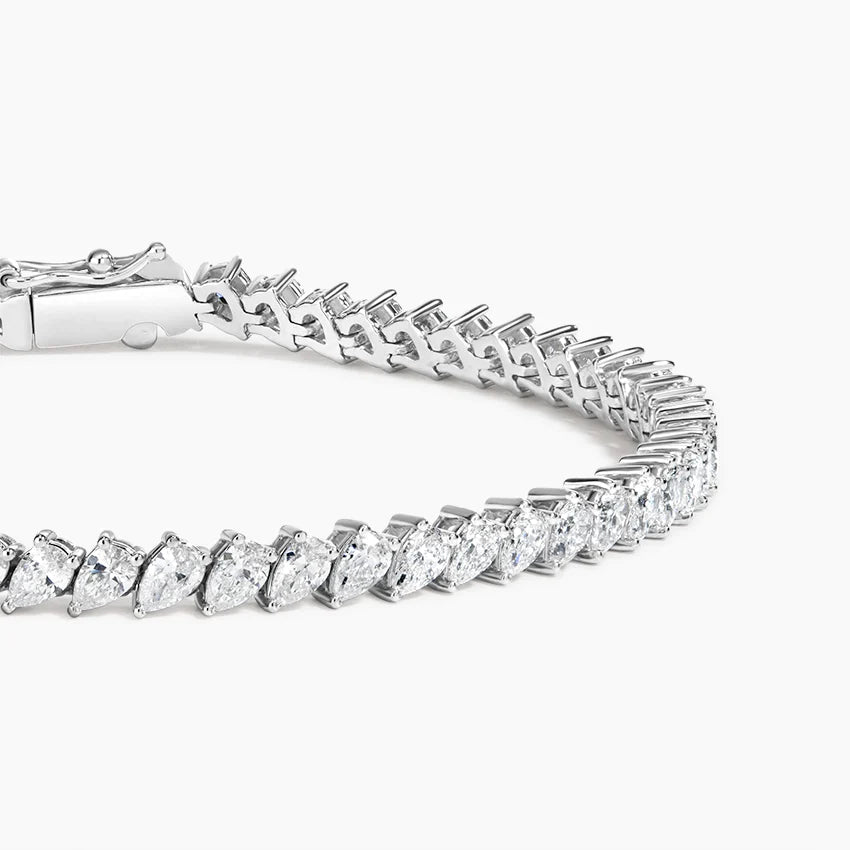 Angled Pear Lab Diamond Tennis Bracelet (6 ct. tw.) in 18K White Gold