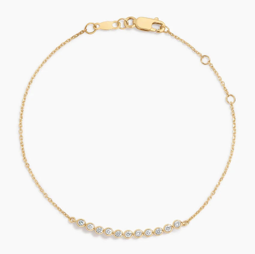 1/5 Coverage Petite Bezel Lab Diamond Tennis Bracelet (1/8 ct. tw.) in 14K Yellow Gold