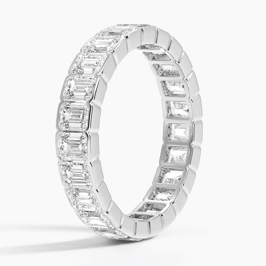 Semi-Bezel Emerald Cut Eternity Lab Diamond Ring (3 ct. tw.)