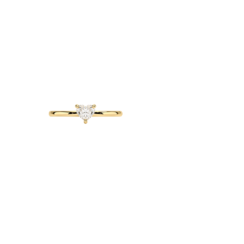 Heart Shaped Lab Diamond Ring in 14K Yellow Gold