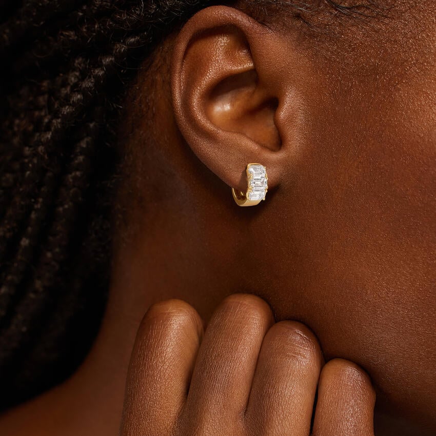 Zelda Lab Diamond Huggie Hoop Earrings (3 ct. tw.) in 14K Yellow Gold