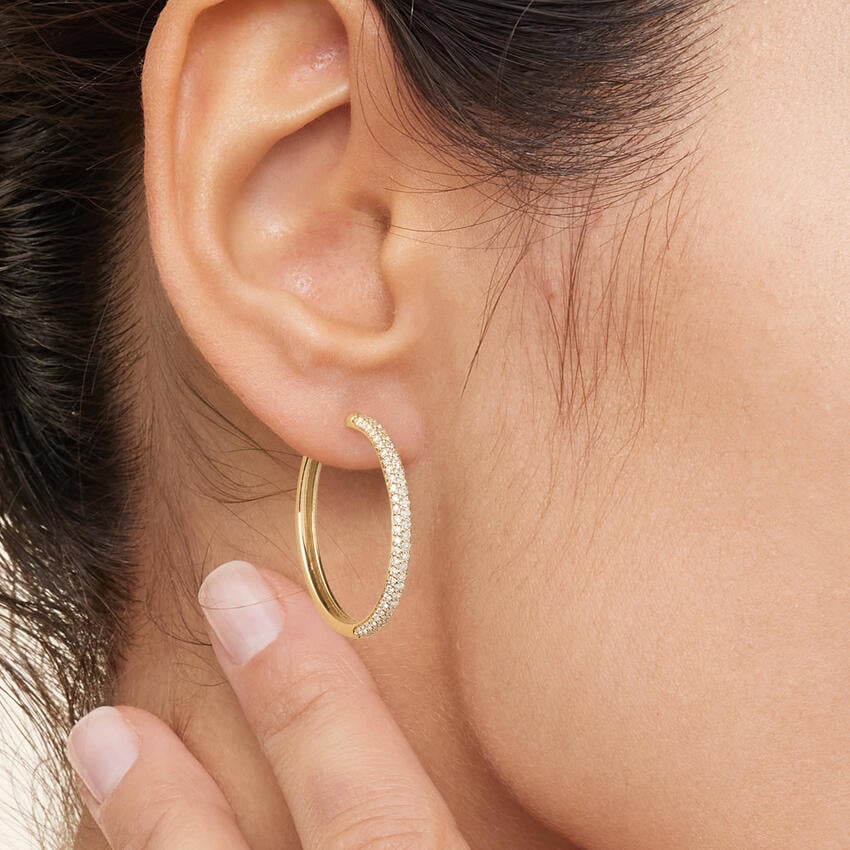 Lab Diamond Tube Hoop Earrings (1/2 ct. tw.)