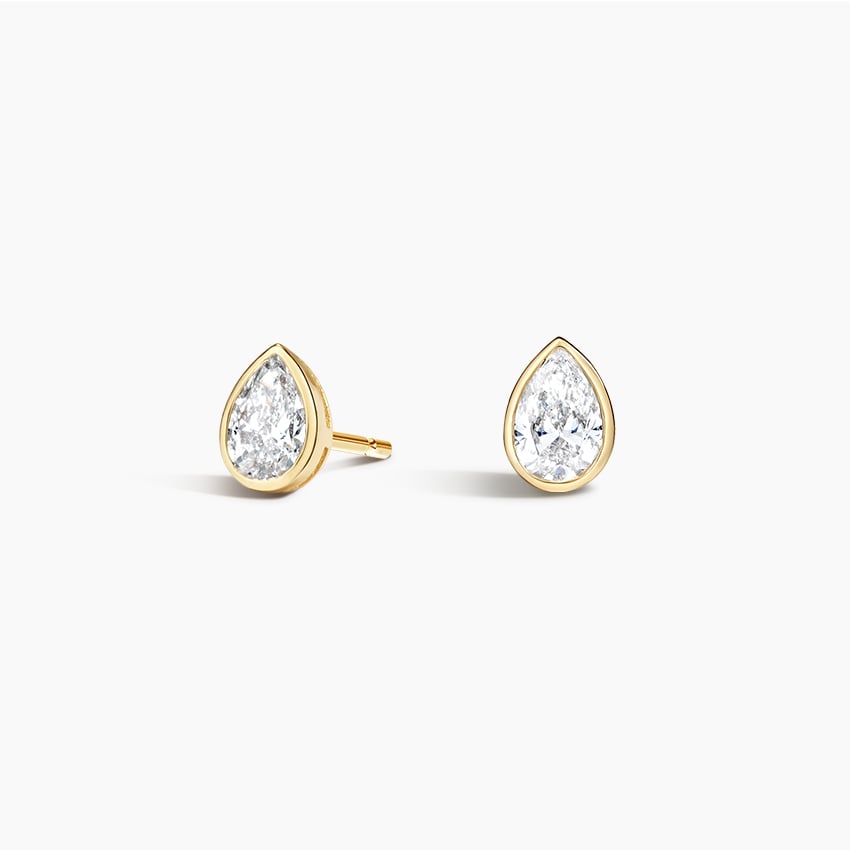 Heart Shaped Lab Diamond Bezel Stud Earrings (1/2 ct. tw.)