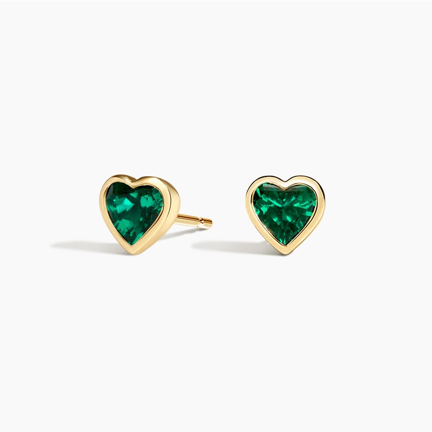 Heart Shaped Lab Diamond Bezel Stud Earrings (7/8 ct. tw.)