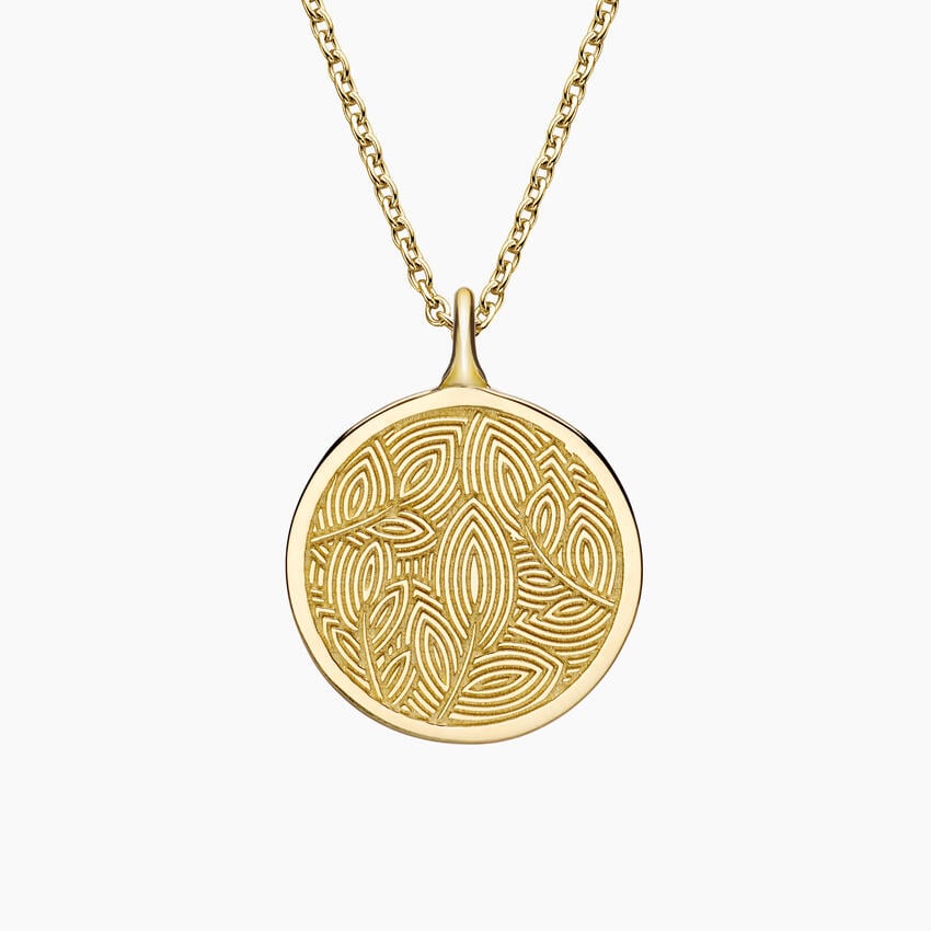 Jane Goodall Lab Diamond Peace Medallion Necklace (3/8 ct. tw.) in 14K Yellow Gold