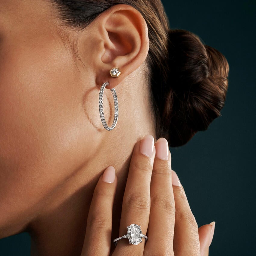 Large Perfect Luxe Hoop Lab Diamond Earrings