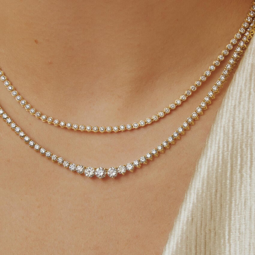 Bezel Lab Diamond Tennis Necklace (3 1/2 ct. tw.)