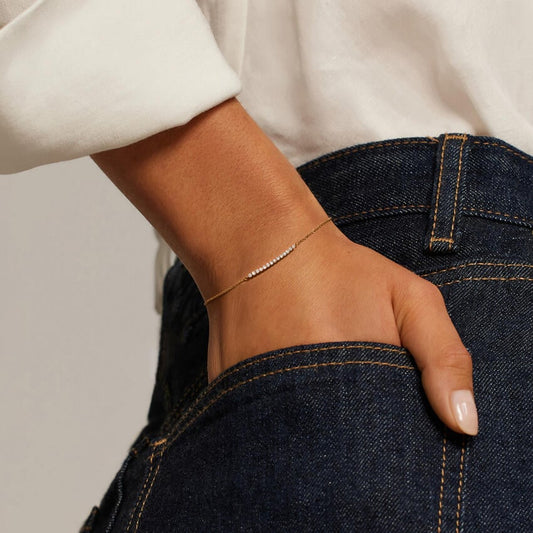 1/5 Coverage Petite Lab Diamond Tennis Bracelet (1/4 ct. tw.) in 14K Yellow Gold