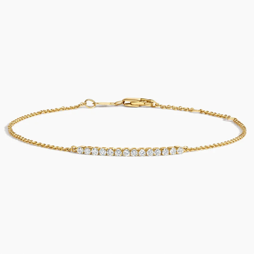 1/5 Coverage Petite Lab Diamond Tennis Bracelet (1/4 ct. tw.) in 14K Yellow Gold