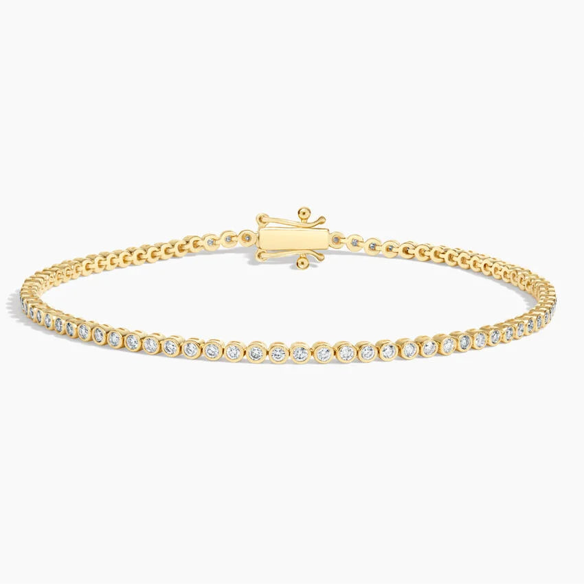 6.5 in. Petite Bezel Lab Diamond Tennis Bracelet (1 ct. tw.) in 14K Yellow Gold