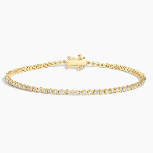 6.5 in. Petite Bezel Lab Diamond Tennis Bracelet (1 ct. tw.) in 14K Yellow Gold