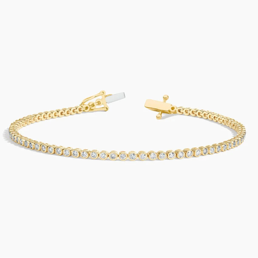 6.5 in. Petite Bezel Lab Diamond Tennis Bracelet (1 ct. tw.) in 14K Yellow Gold