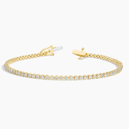 6.5 in. Petite Bezel Lab Diamond Tennis Bracelet (1 ct. tw.) in 14K Yellow Gold