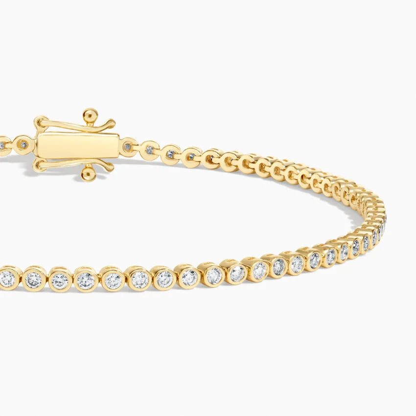 6.5 in. Petite Bezel Lab Diamond Tennis Bracelet (1 ct. tw.) in 14K Yellow Gold