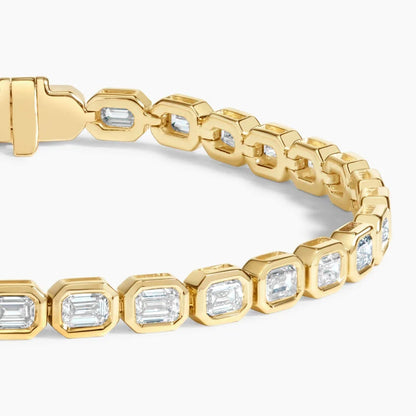 Emerald-Cut Lab Diamond Bezel Tennis Bracelet (3 1/3 ct. tw.) in 14K Yellow Gold