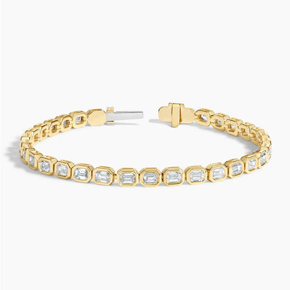 Emerald-Cut Lab Diamond Bezel Tennis Bracelet (3 1/3 ct. tw.) in 14K Yellow Gold