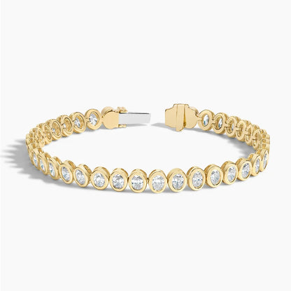 Oval Lab Diamond Bezel Tennis Bracelet (3 3/4 ct. tw.) in 14K Yellow Gold