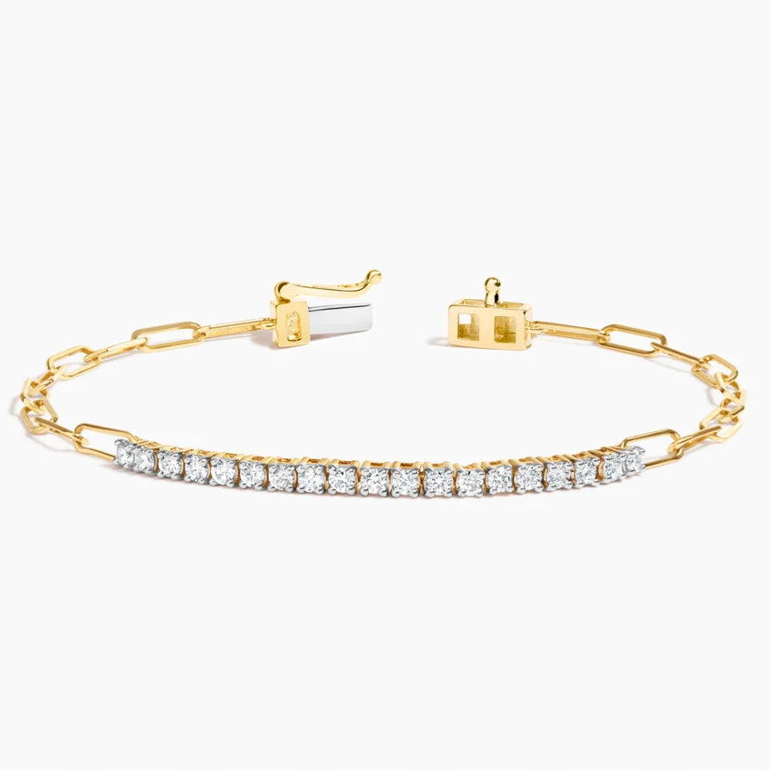 Paperclip Lab Diamond Tennis Bracelet (1/2 ct. tw.) in 14K Yellow Gold