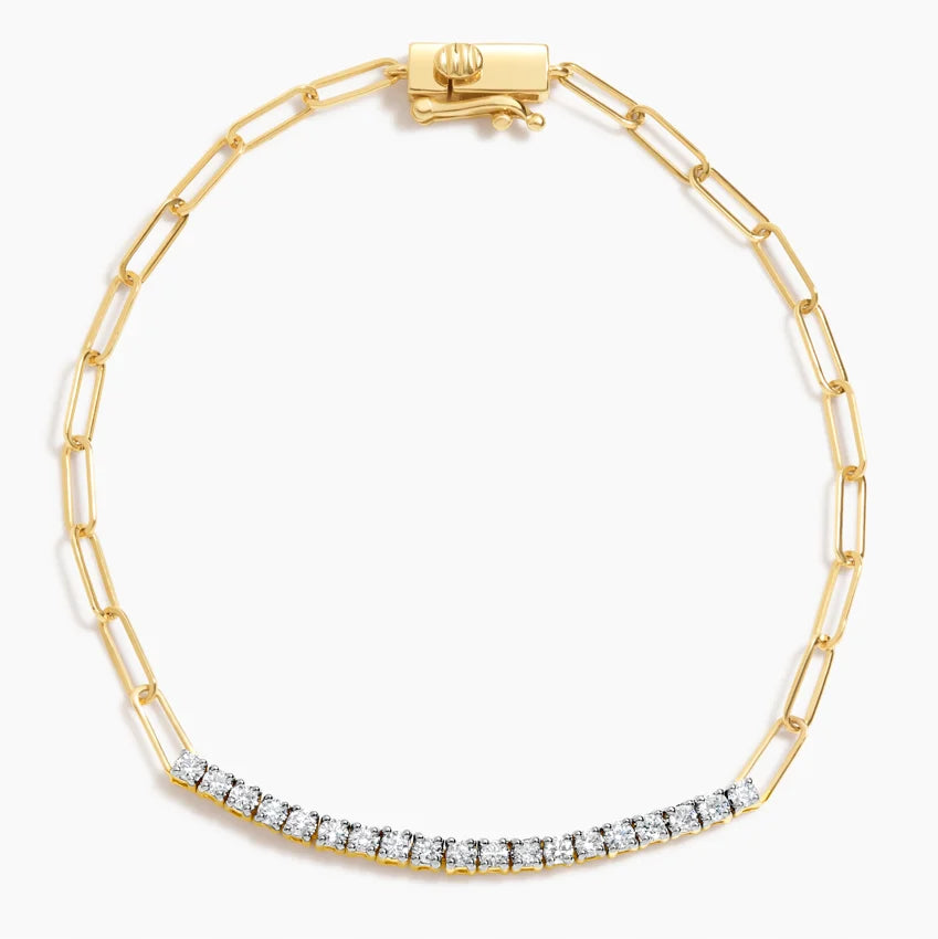 Paperclip Lab Diamond Tennis Bracelet (1/2 ct. tw.) in 14K Yellow Gold