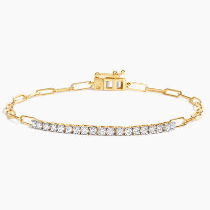 Paperclip Lab Diamond Tennis Bracelet (1/2 ct. tw.) in 14K Yellow Gold