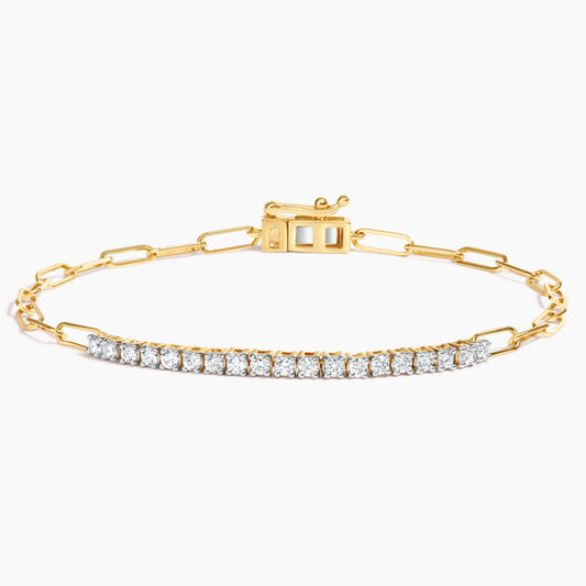 Paperclip Lab Diamond Tennis Bracelet (1/2 ct. tw.) in 14K Yellow Gold