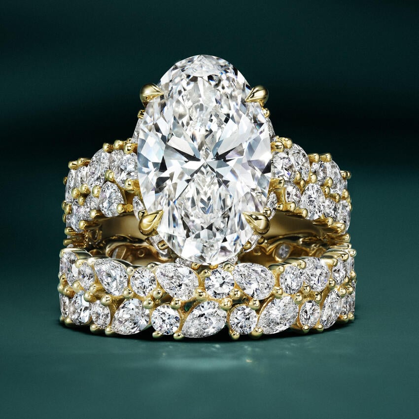 Olivetta Double Row Lab Eternity Diamond Ring