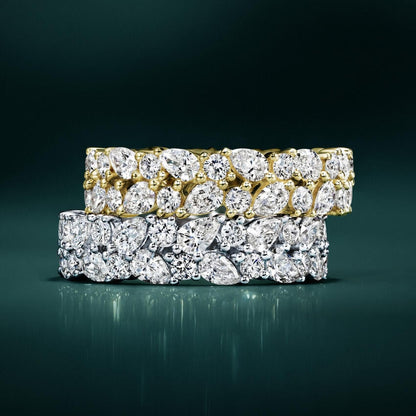 Olivetta Double Row Lab Eternity Diamond Ring