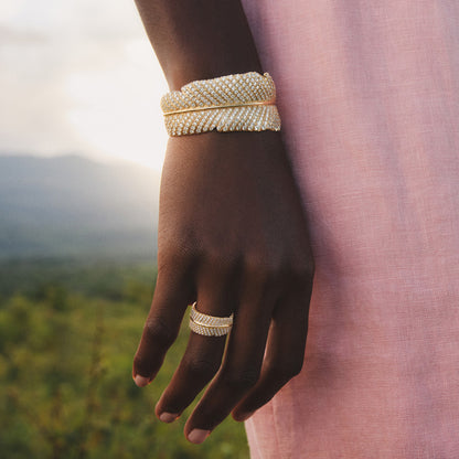 Jane Goodall Pavé Leaf Lab Diamond Cuff Bracelet (12 1/2 ct. tw.) in 18K Yellow Gold