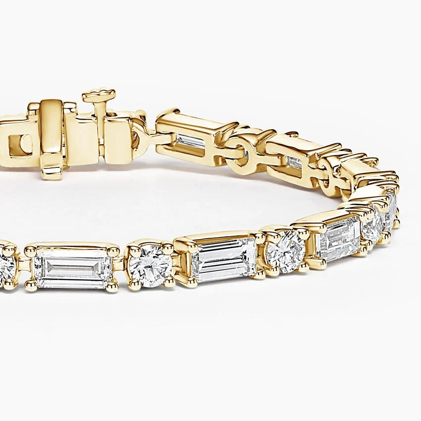 Allegra Baguette and Round Lab Diamond Tennis Bracelet (7 ct. tw.) in 18K Yellow Gold