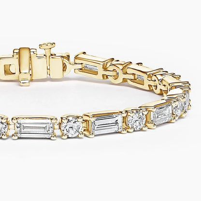 Allegra Baguette and Round Lab Diamond Tennis Bracelet (7 ct. tw.) in 18K Yellow Gold