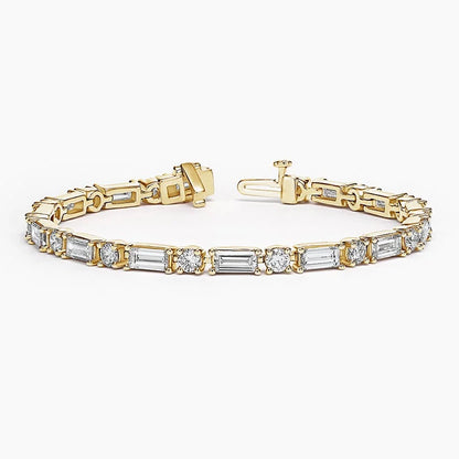 Allegra Baguette and Round Lab Diamond Tennis Bracelet (7 ct. tw.) in 18K Yellow Gold
