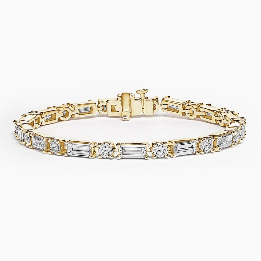Allegra Baguette and Round Lab Diamond Tennis Bracelet (7 ct. tw.) in 18K Yellow Gold