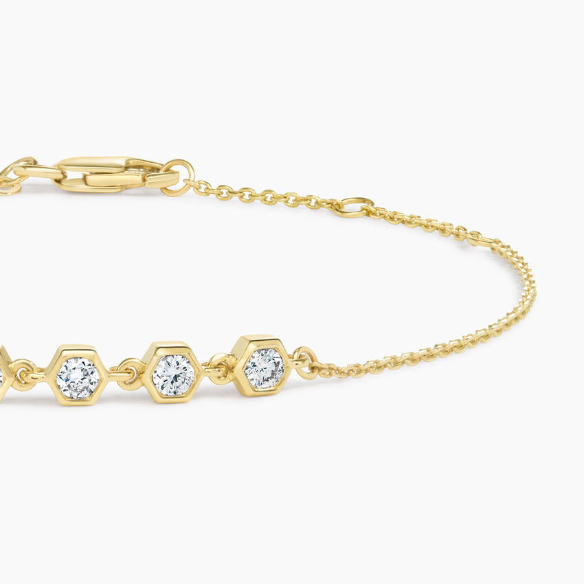 Hexagon Bezel Lab Diamond Bracelet (1/2 ct. tw.) in 14K Yellow Gold