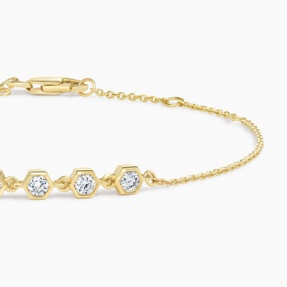 Hexagon Bezel Lab Diamond Bracelet (1/2 ct. tw.) in 14K Yellow Gold