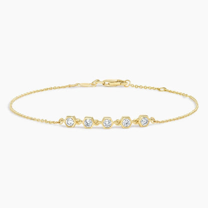 Hexagon Bezel Lab Diamond Bracelet (1/2 ct. tw.) in 14K Yellow Gold