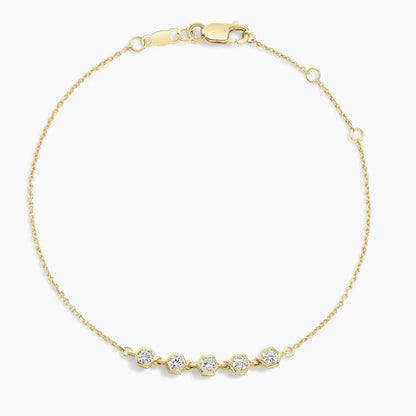 Hexagon Bezel Lab Diamond Bracelet (1/2 ct. tw.) in 14K Yellow Gold