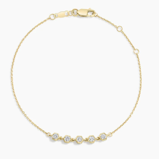 Hexagon Bezel Lab Diamond Bracelet (1/2 ct. tw.) in 14K Yellow Gold