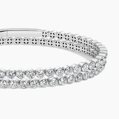 Double Row Lab Diamond Flexible Tennis Bangle Bracelet (8 ct. tw.) in 18K White Gold