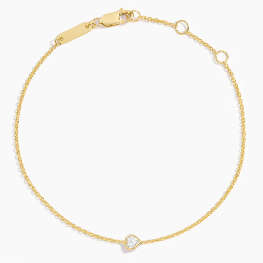 Heart Lab Diamond Bezel Bracelet (1/8 ct. tw.) in 14K Yellow Gold