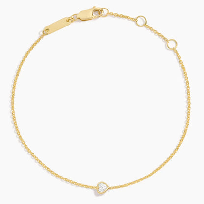 Heart Lab Diamond Bezel Bracelet (1/8 ct. tw.) in 14K Yellow Gold
