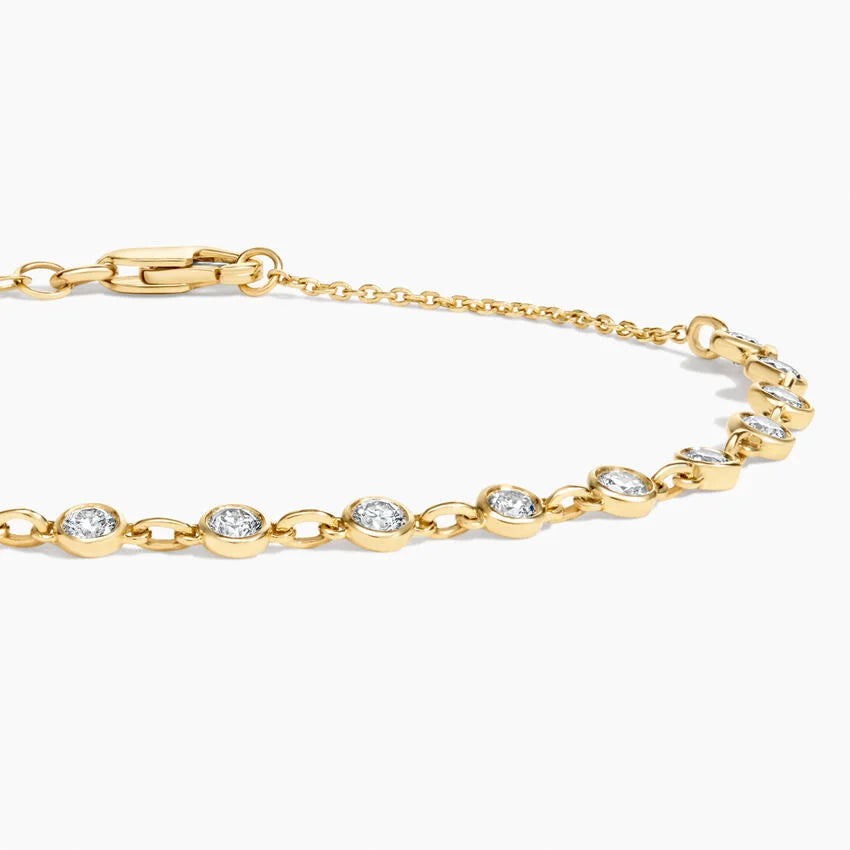 7 in. Bezel Lab Diamond Station Bracelet (1 ct. tw.) in 14K Yellow Gold