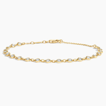 7 in. Bezel Lab Diamond Station Bracelet (1 ct. tw.) in 14K Yellow Gold