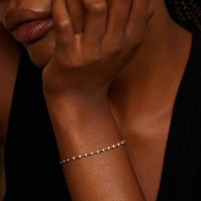 7 in. Bezel Lab Diamond Station Bracelet (1 ct. tw.) in 14K Yellow Gold