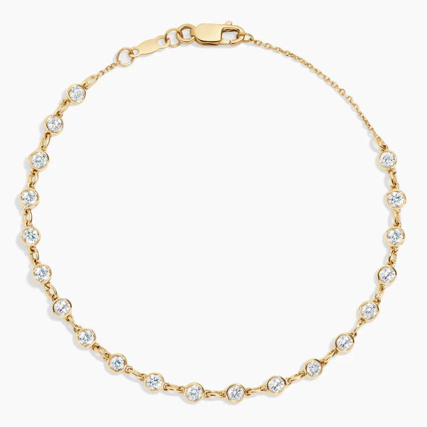 7 in. Bezel Lab Diamond Station Bracelet (1 ct. tw.) in 14K Yellow Gold