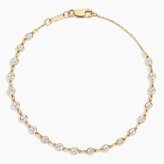 7 in. Bezel Lab Diamond Station Bracelet (1 ct. tw.) in 14K Yellow Gold