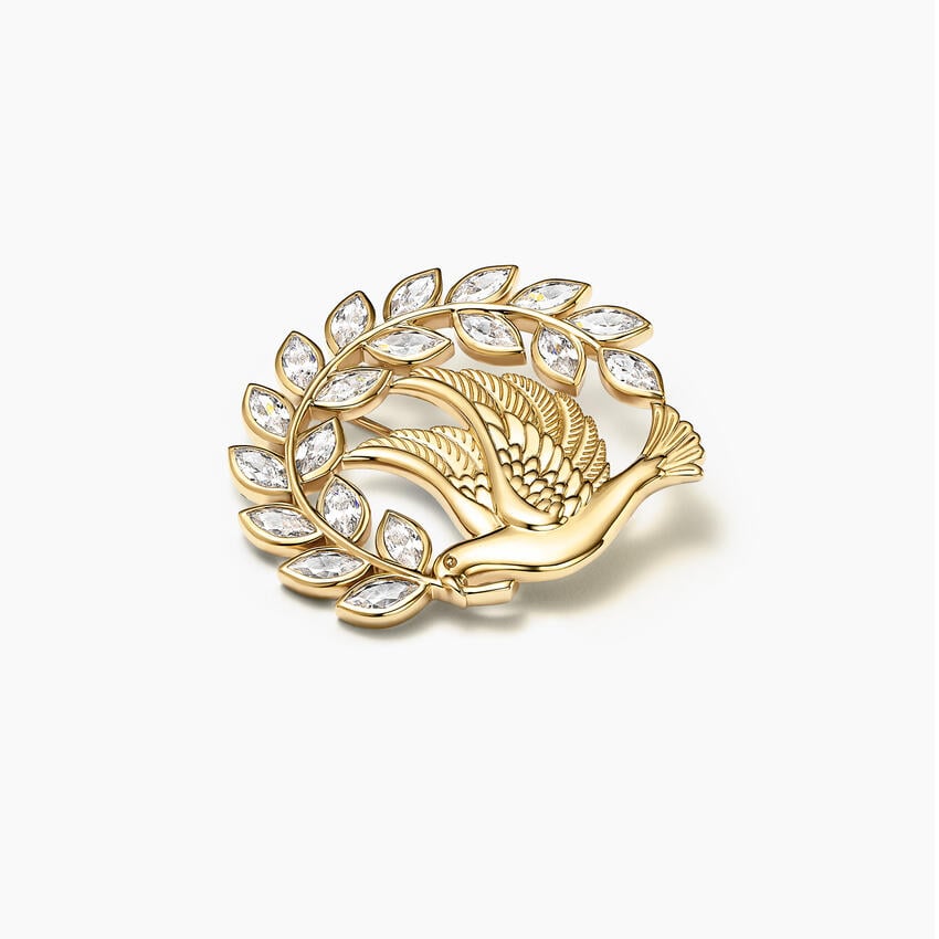 Jane Goodall Lab Diamond Peace Brooch (3 5/8 ct. tw.) in 14K Yellow Gold