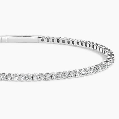 Semi-Bezel Lab Diamond Flexible Tennis Bangle Bracelet (7/8 ct. tw.) in 18K White Gold
