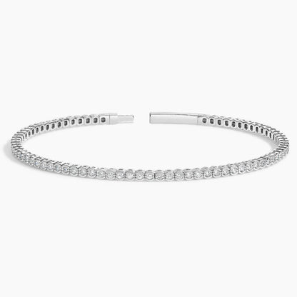Semi-Bezel Lab Diamond Flexible Tennis Bangle Bracelet (7/8 ct. tw.) in 18K White Gold