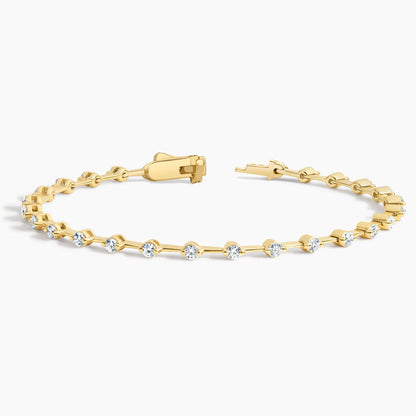 7 in. Spaced Lab Diamond Tennis Bracelet (1 1/2 ct. tw.) in 14K Yellow Gold